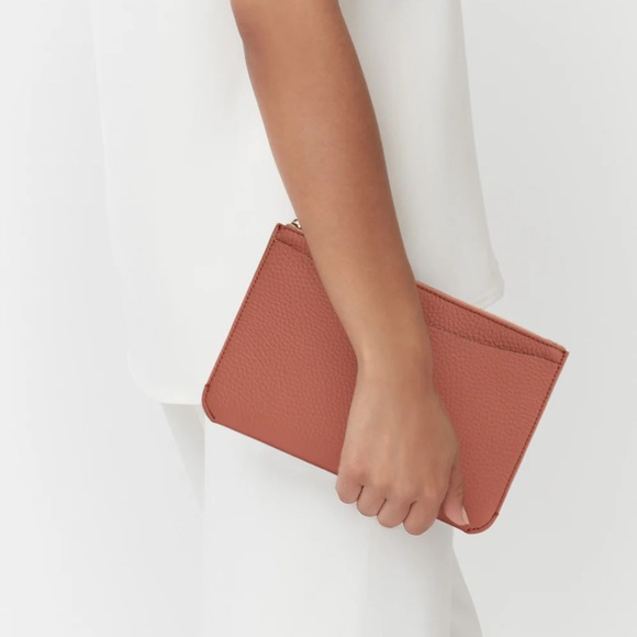 NWT Cuyana System Zipper Pouch in Terracota Pebbled Leather